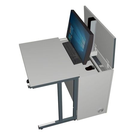 Moderner Computertisch mit integriertem Monitor